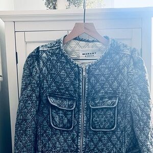 Isabel Marant Étoile Quilted Denim Jacket - Black and White